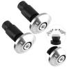 Akozon Handlebar End Caps Motorcycle Handlebar End Slide Plug Caps 22mm 7/8" for ATV Off-Road Racing (Silver)