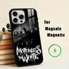Custodia per Telefono M-Motionless in W-White Band per iPhone 17,16,15,14,13,12,Plus,Pro,Max per Ricarica Wireless Magnetica Magsafe