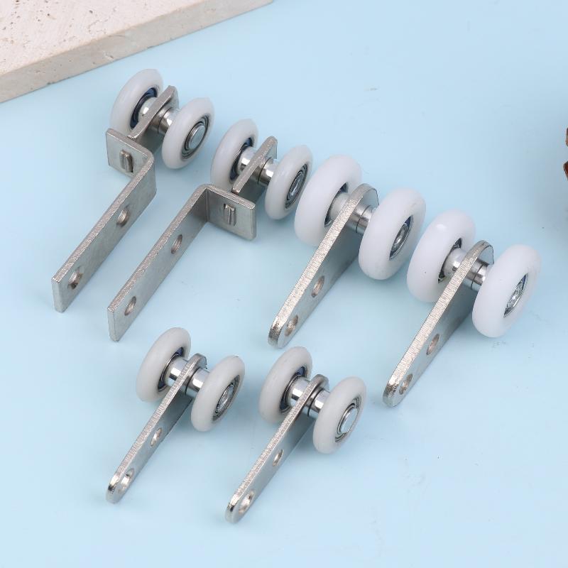 2Pcs Curtain Rails Pulleys Sliding Door Pulley Hanging Track Pulley Block For Sliding Door Cabinets Window Hardware
