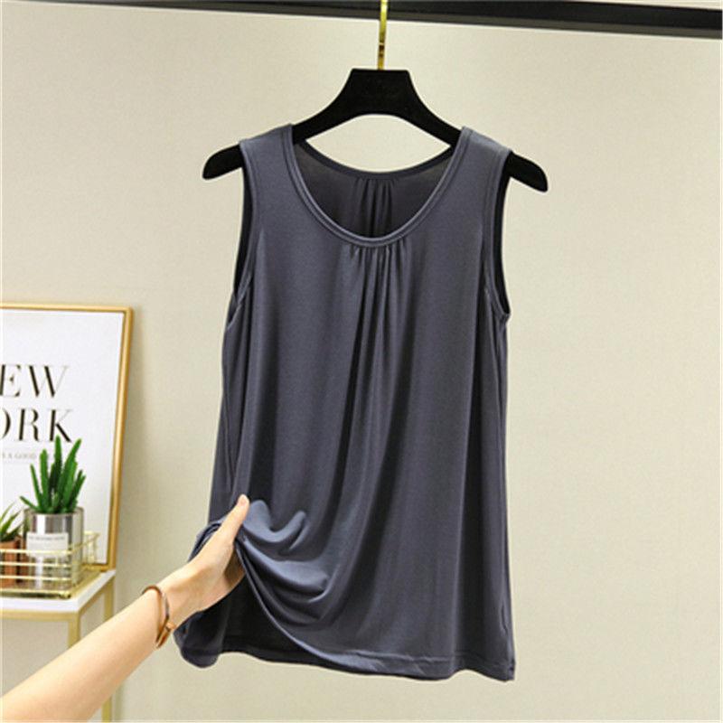 Large Sizes Women's Modal Camisole: Summer Sleeveless Loose-Fit T-Shirt-Style Top, Large Size