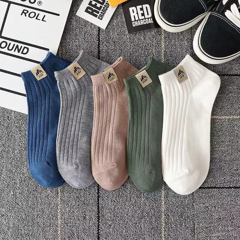 Socks Men'S Short Socks Low-Top Shallow Mouth Sweat-Absorbing Breathable Versatile Snow Mountain Imitation Standard Men'S Boat Socks