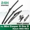 For Mini Cooper S One D Hatch R50 R53 2001-2004 Wiper Front & Rear Wiper Blades Windshield Windscreen Window Brushes 19"+18"+12