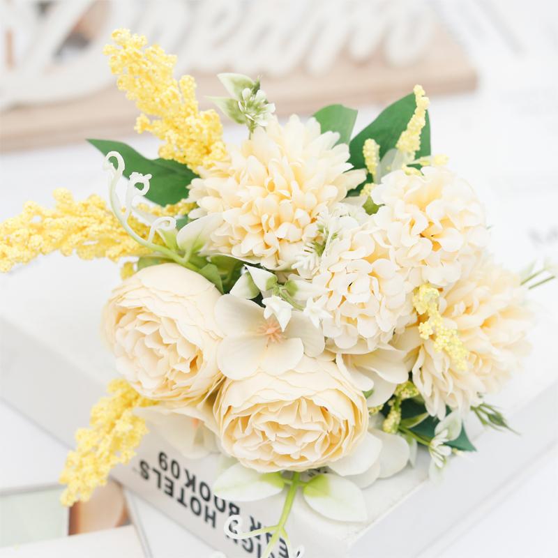 

Искусственные цветы Розовые шелковые букеты невесты Пион Свадебные принадлежности Домашняя комната Садовые украшения Поддельные цветочные подарки на День святого Валентина