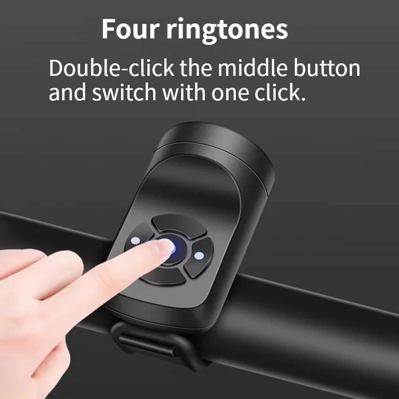 Hot Selling and Loud Bicycle bell,USB Rechargeable, Four Types of Bells,scooter,mountain Bike,children's Bike Riding Accessories