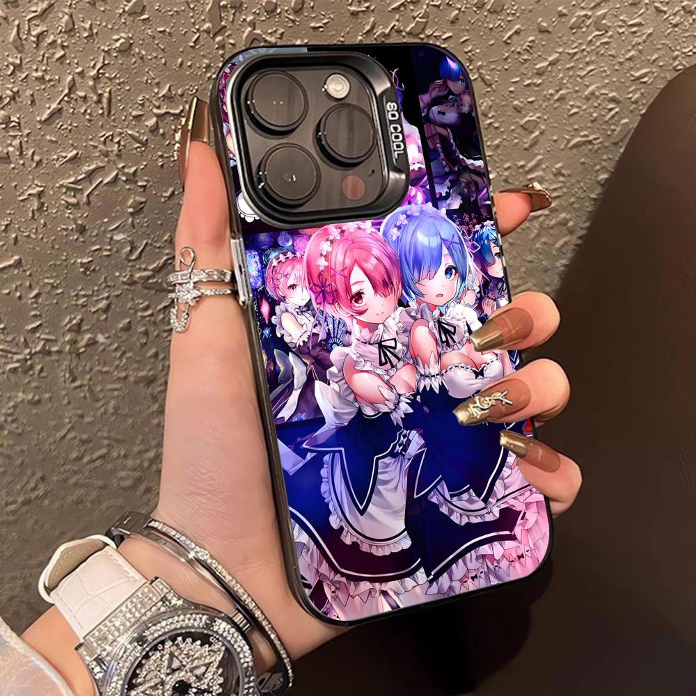 ReZero Rem Ram Durchsichtige Handyhülle für iPhone 17 16 15 14 13 12 11 X XR XS Air Pro Max Plus Buntes Cover