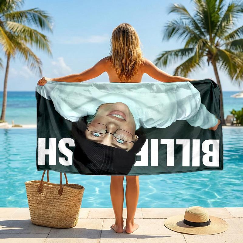 Asciugamano da Spiaggia Billie Eilish Portatile Morbido Asciugatura Rapida per Nuoto Campeggio Vacanze