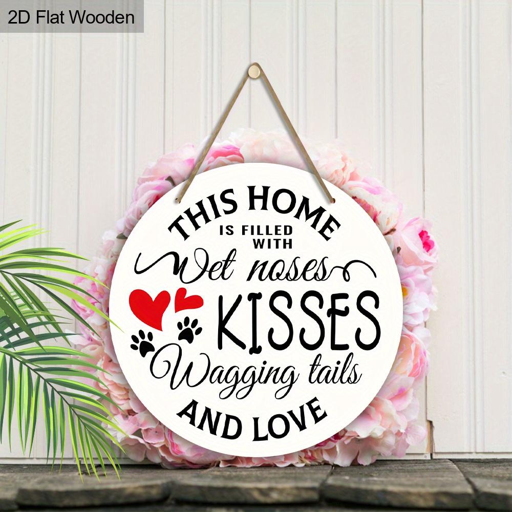 1pc 2D Flat Sign Charming Dog-Themed Wooden Hanging Sign Dog Decor Wall Hanging Art Decoration Door Decor Garden Courtyard Party Decor Farmhouse