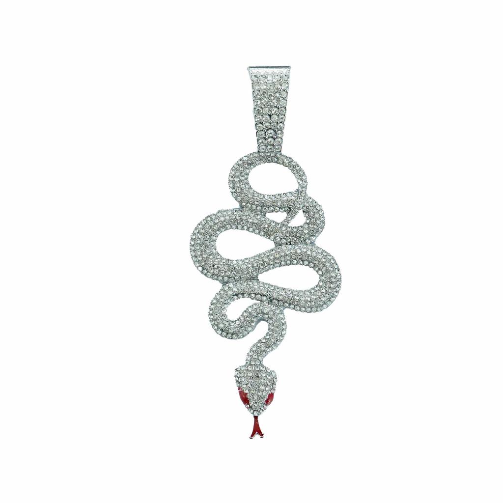 New Hot Selling Full Diamond Spirit Snake Coiled Alloy Pendant, Zodiac Snake Necklace, Men's and Women's Personalized Necklace