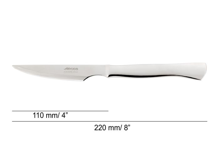 Couteau à steak - Arcos - Monoblock - 110 mm - Acier inoxydable - Tranchant lisse