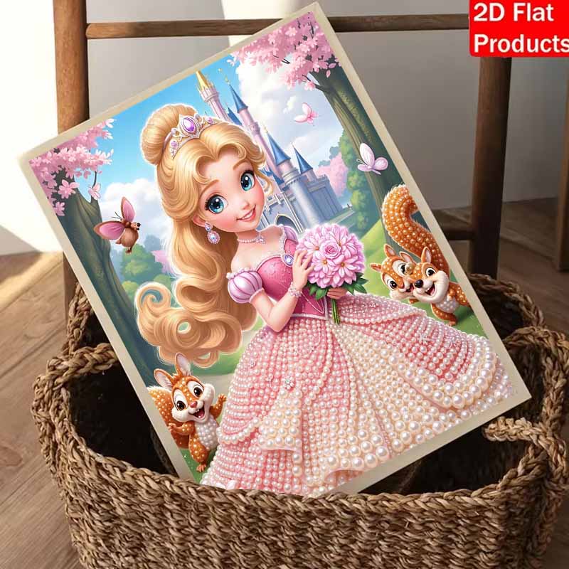 Disney Pearl Painting Kit Princess Castle Squirrel Butterfly Handmade DIY Home Decoration Painting