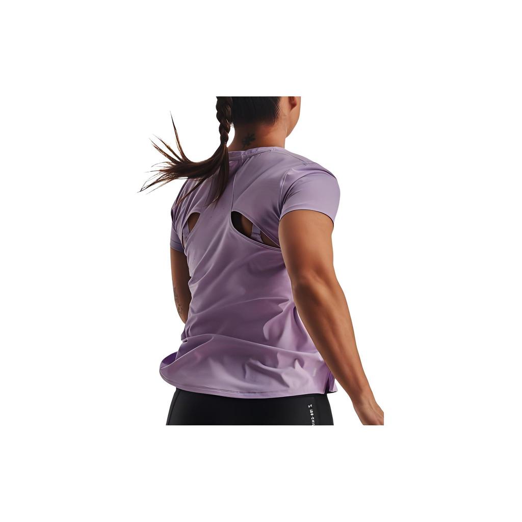 Under Armour Breathable Running Short Sleeve T-Shirt Women Tops Purple 1369764-566