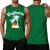 Herren ärmelloses lässiges Tanktop lockere Passform Sommer Strandkleidung Palme Grafikdruck leicht Baumwollmischung Hemd