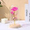 Valentine's Day Gift Glass Cover Immortal Rose Soap Flower Gold Foil Rose Light Luxury Home Decoration