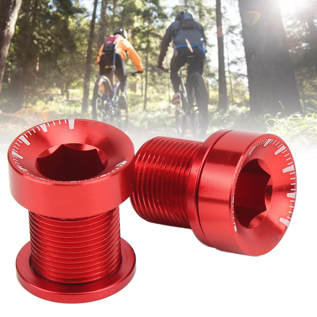 2Pcs Bike Crank Screw Spline Centre Shaft Aluminium Alloy High Strength Anticorrosion Sturdy Durable Bike Crank CoverRed