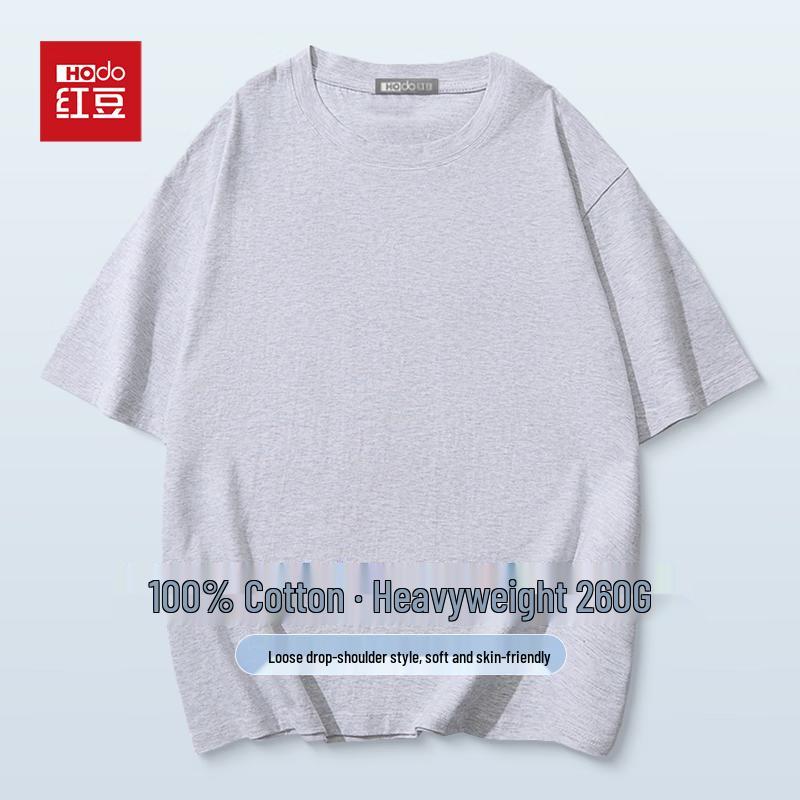 Hodo Men's Heavyweight 100% Cotton Round Neck Short-Sleeve T-Shirt