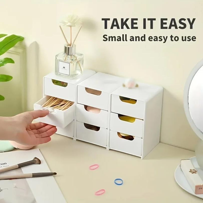 Mini Chic 3-Tier Drawer Organizer for Desk Perfect for Office Supplies, Jewelry Cosmetics Storage Desk Organizer