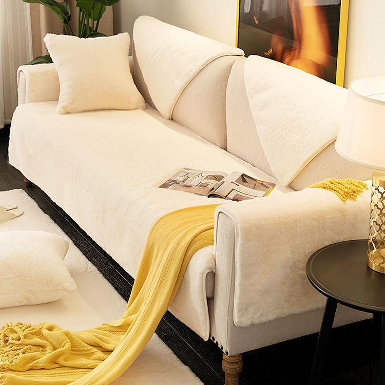 

Скандинавский осенне-зимний плюшевый коврик для дивана, удобный домашний утолщенный диван-полотенце, современный минималистичный противоскользящий тканевый комбинированный чехол для дивана 45*45cm pillowcase 1pcs