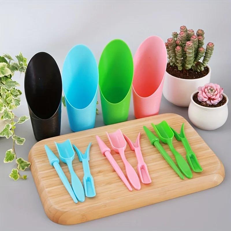4Pcs/Set of Gardening Tools in Random Colors Including Planting Tools Bucket Shovel Seedling Lifter, Essential Gardening Gadgets Succulent Tools