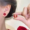 New Model Without Ear Holes. Versatile and Luxurious Red Pearl Ear Clips with Strong Magnets. Pearl Earrings.