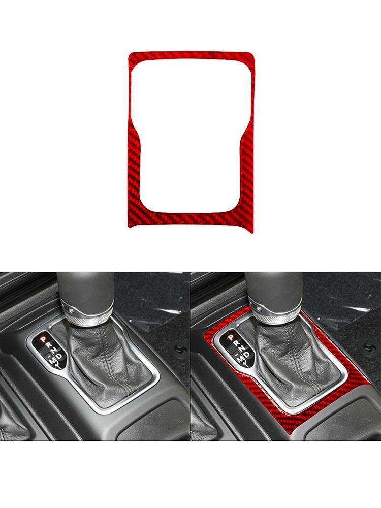 Carbon Fiber Car Gear Shift Panel Trim Cover Frame Decoration Stickers For Jeep Wrangler JL 2018-2025 Gladiator 2020-2025