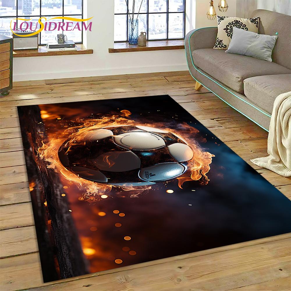 Soccer Football Field Rug Carpet for Living Room Bedroom Home Decor,Floor Mat Non-slip Decoration for Sofa Kitchen Doormat Gifts