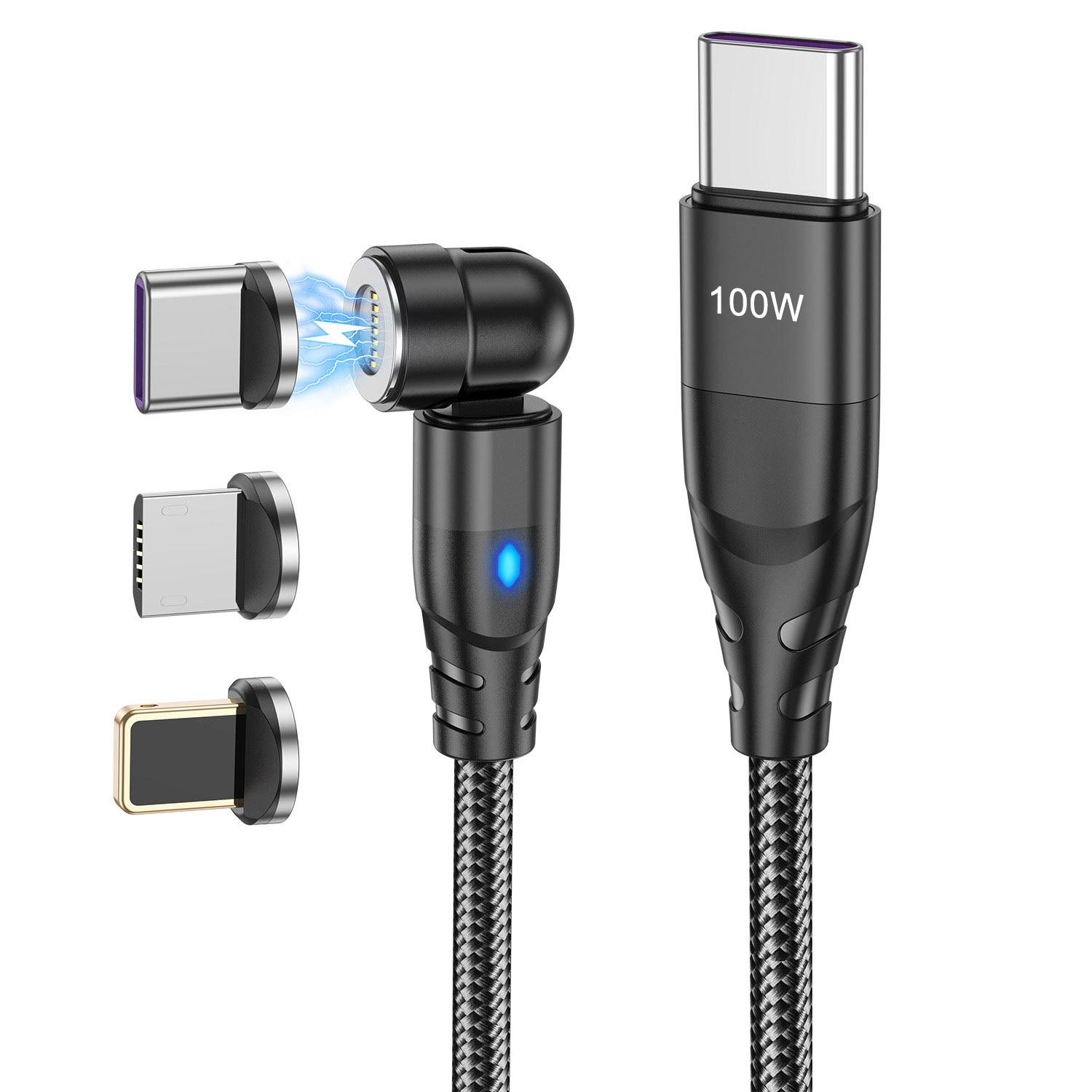 

100 Вт USB C - Type C быстрая зарядка магнитный кабель микро магнитный телефонный шнур данных провод для iPhone 15 14 11 Pro Max Samsung 1m