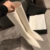 But knee boots women's spring and autumn 2025 new high knight boots square head thick heel medium heel thin long boots