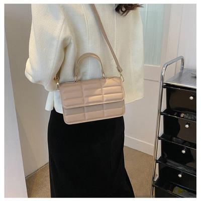 Módní taška s texturou, dámská taška s diagonálním křížem, módní taška přes rameno ve stylu western, personalizovaná taška s kostkovaným malým čtvercem