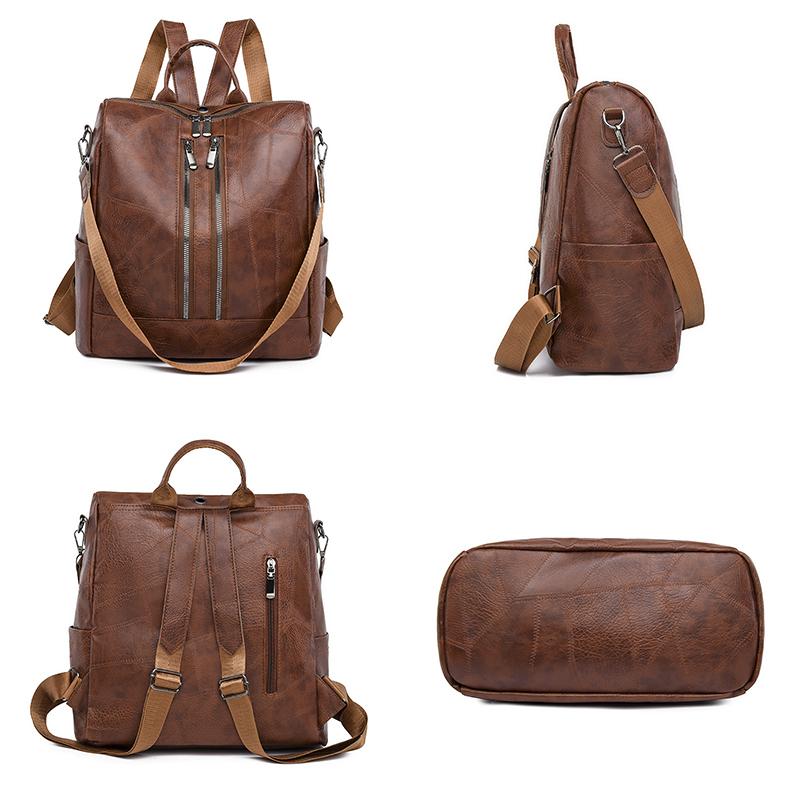 Retro Frauen Sac A Dos Weibliche Pu Leder Rucksäcke Geldbörsen Designer Damen Große Kapazität Mochilas Rucksäcke Hohe Qualität Bookbags