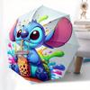 Stitch,Bubble Tea Themed folding umbrella, the best choice for gift giving, 8 ribs, casual, durable, lightweight and portable travel umbrell