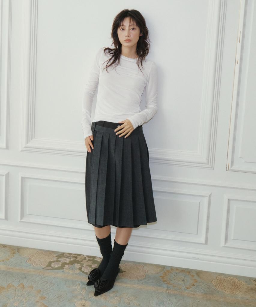 RESIS Glossy Ribbed Crewneck T-Shirt [White] / Rf3Lts512