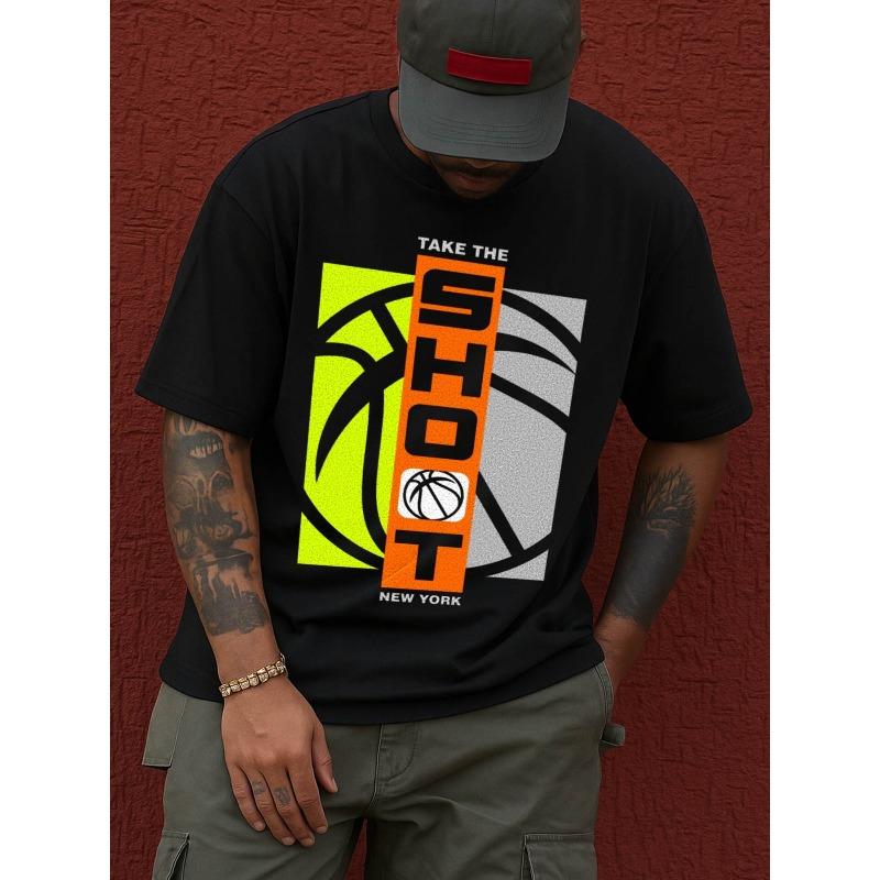 European sizes Men s T-Shirt black Casual sportswear New Summer trendy printed T-shirts Daily and weekend wear Summer outdoor S чёрный