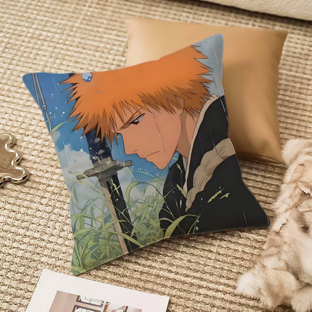 Anime B-Bleach Pillow Case Anti-dustmite Invisible Zipper Sofa Bed