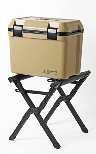 [Amazon.co.jp Exclusive] Captain Stag Cooler Box Stand, 2-Level Adjustable Aluminum Cooler Box Stand with Carry Bag, Black, UY-7044