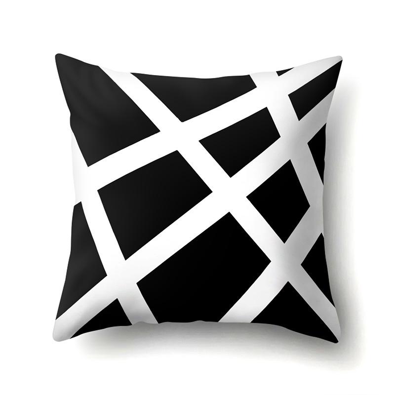 Polyester Pillow Case Geometric Home Printed Pillow Waist Cushion Cover Car Cushion Head Cushion Cover