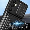 Armored Case for Samsung Galaxy A05s, Camera Slide Card Slot, Black