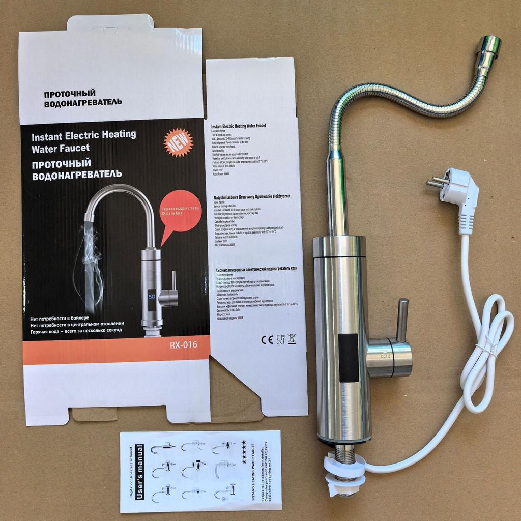 New Stainless Steel Electric Faucet Instant Heating Kitchen Dish Washing Hot And Cold Dual-use Intelligent Digital Water Heater