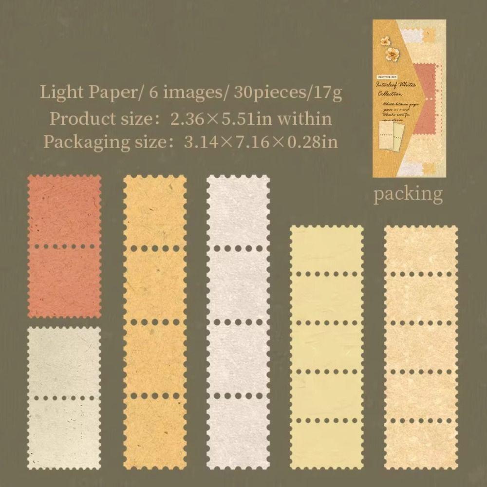 

30Pcs Hallowed Out Vintage Label Scrapbook Material Vintage Texture Blank Space Journal Scrapbooking Cards Retro Background