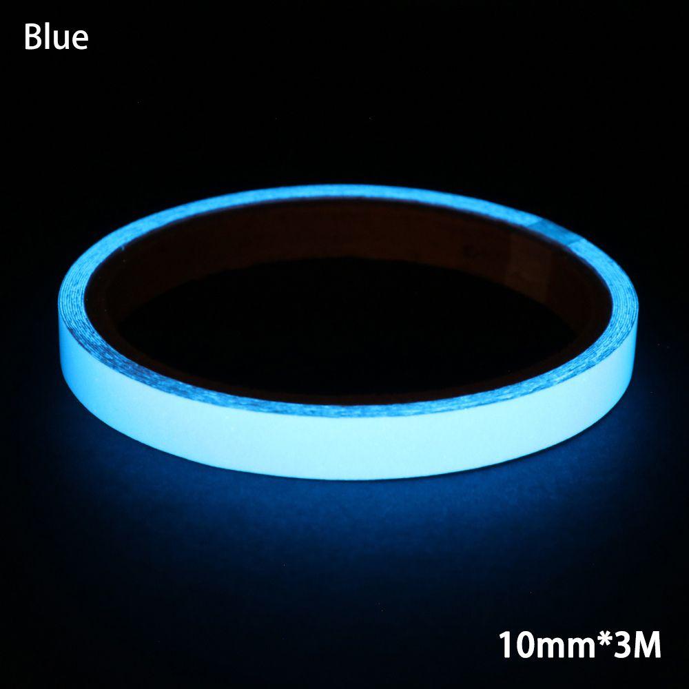 

Темная мото самоклеящаяся светоотражающая полоса для автомобиля светящаяся лента зеленая флуоресцентная ночная полоса безопасности 10mm x 3M синий