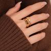 18k Real Gold Electroplated Zircon Tiger's Eye Double-layer Open Ring Retro Index Finger Ring Niche Design Ring Female