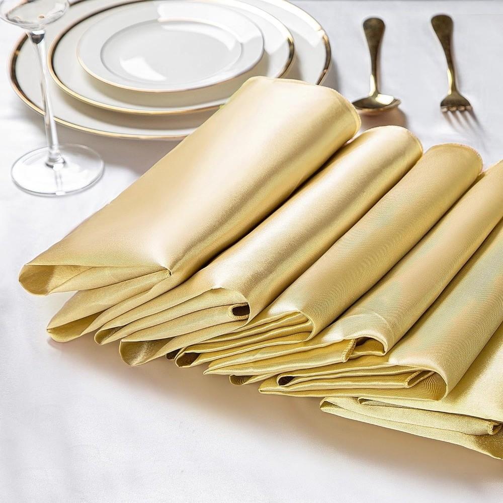 10pcs 30x30cm Dinner Napkins Smooth Table Napkins New Silky Satin Napkin  Birthday Party Decor