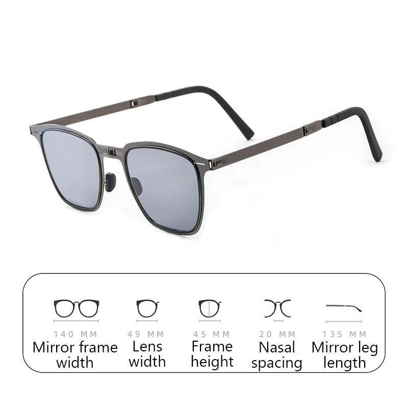 Ultra Light Stainless Steel Folding Sunglasses Polarized Driving Glasses for Men Women Eyewear