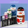 Snowman Matryoshka Wooden Doll Set Cartoon Home Decoration Christmas Toy Gifts