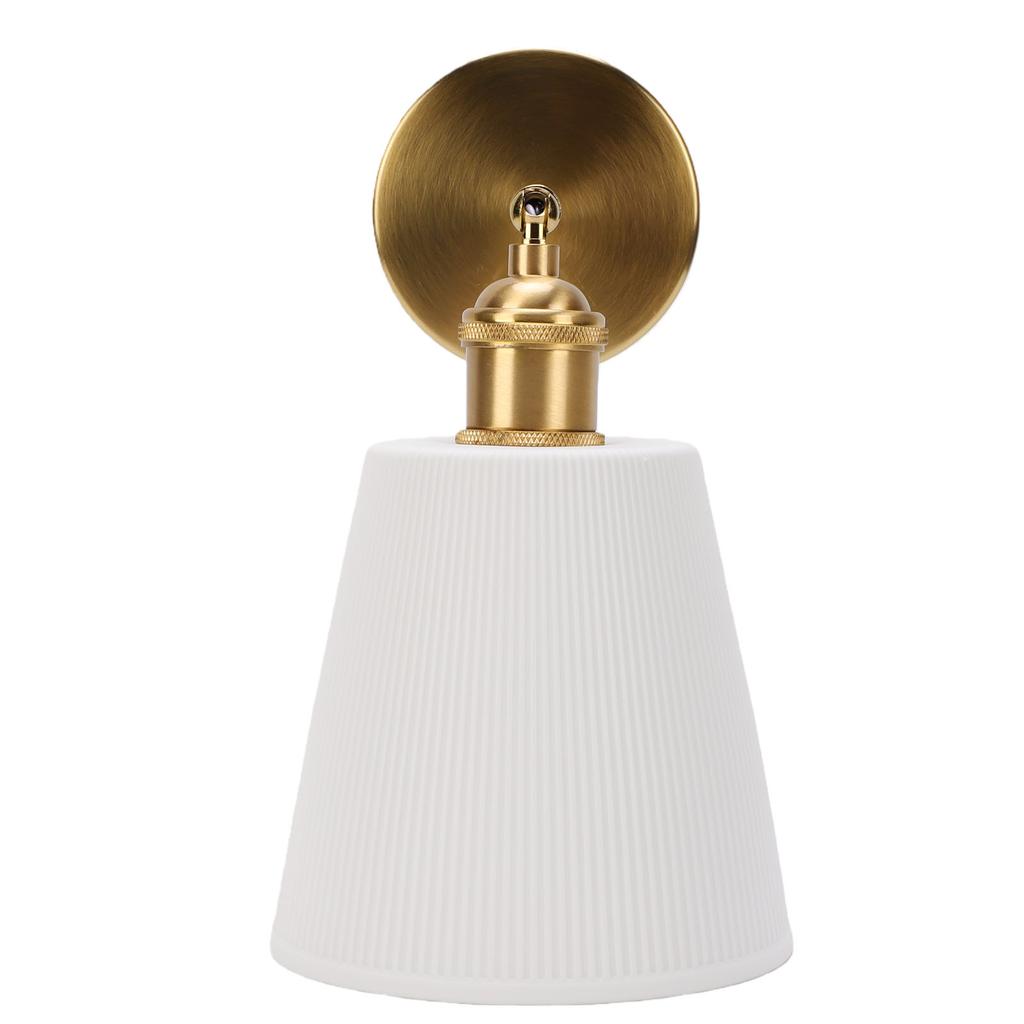 Wall Sconce Modern Gold Brass Wall Mounted Lamp with Ceramic Lampshade for Bathroom Bedroom Kitchen Living Room