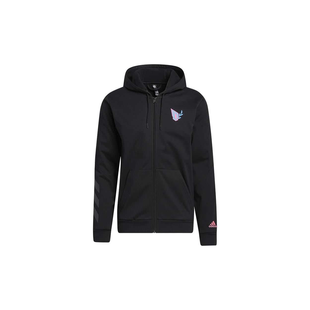 adidas Solid Color Sports Running Training Hooded Jacket Black Men s GP6259 L