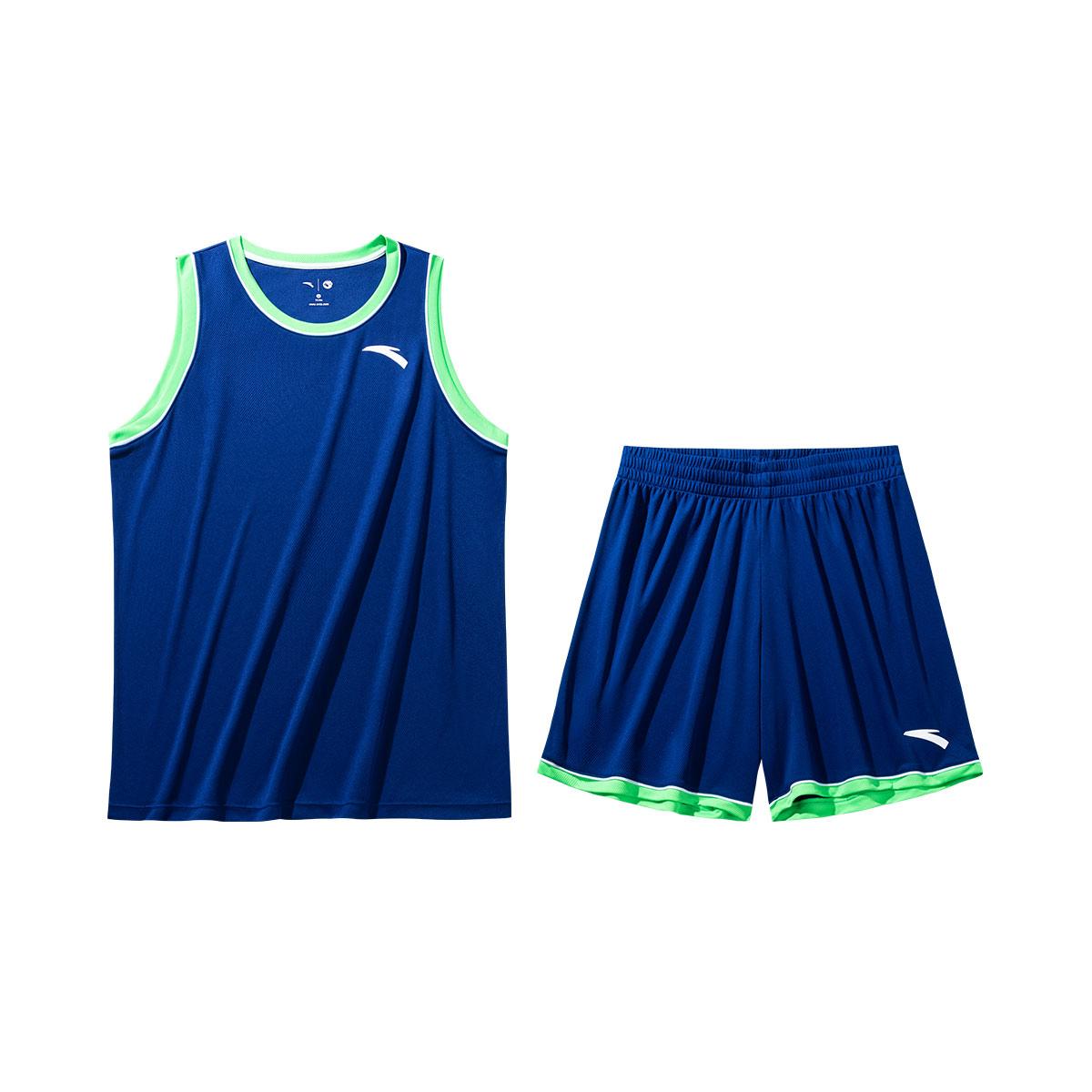 

Anta Удобная Простая Быстросохнущая Футболка с Круглым Вырезом Универсальный Повседневный Дышащий Комплект для Баскетбола с Пятиточечными Шортами со Средней Посадкой Мужские топы 152431220-4 M