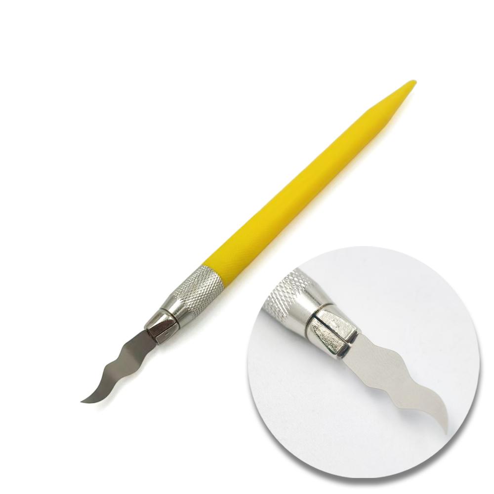 Dental Stainless Steel Porcelain Scalpel Back-cutting Knife Pocket Knife Non-slip Cutter Engraving Craft Knives 0.1mm Thickness