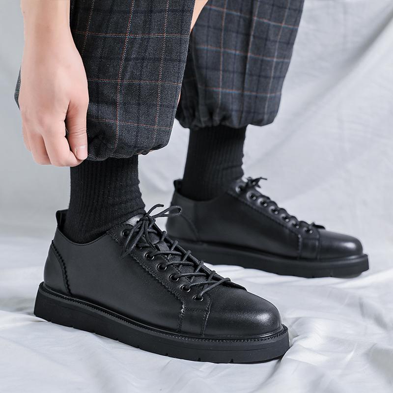 Fashion Casual men's shoes Minimalist fashionable and versatile styles Business Office Outdoor casual youth shoes Quality Adult Black