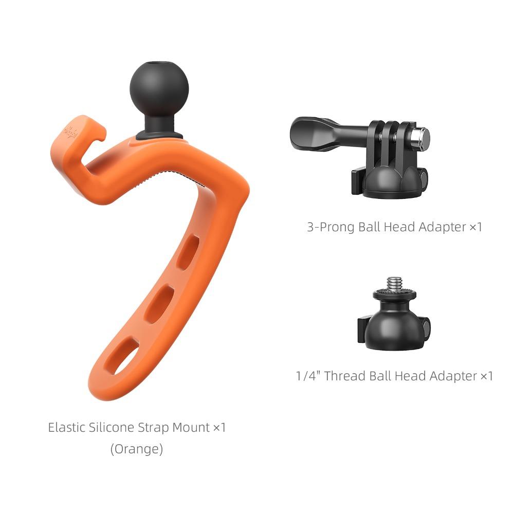Silicone Action Camera Mount 360° Adjustable Rotatable Flexible Bracket Elastic Quick Release for Insta360/DJI Osmo/GoPro