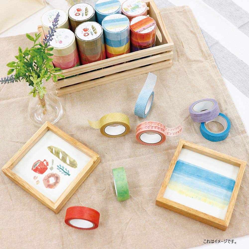 Kamiiso masking tape with by Miki set of 5 15cm wide x 7m roll Sangyo's Japanese-made "Saien" "Tear-off Art" Tamura, rolls,